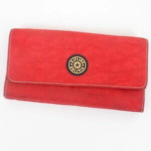 Kipling Red Rouge Snap Accordion‎ Wallet